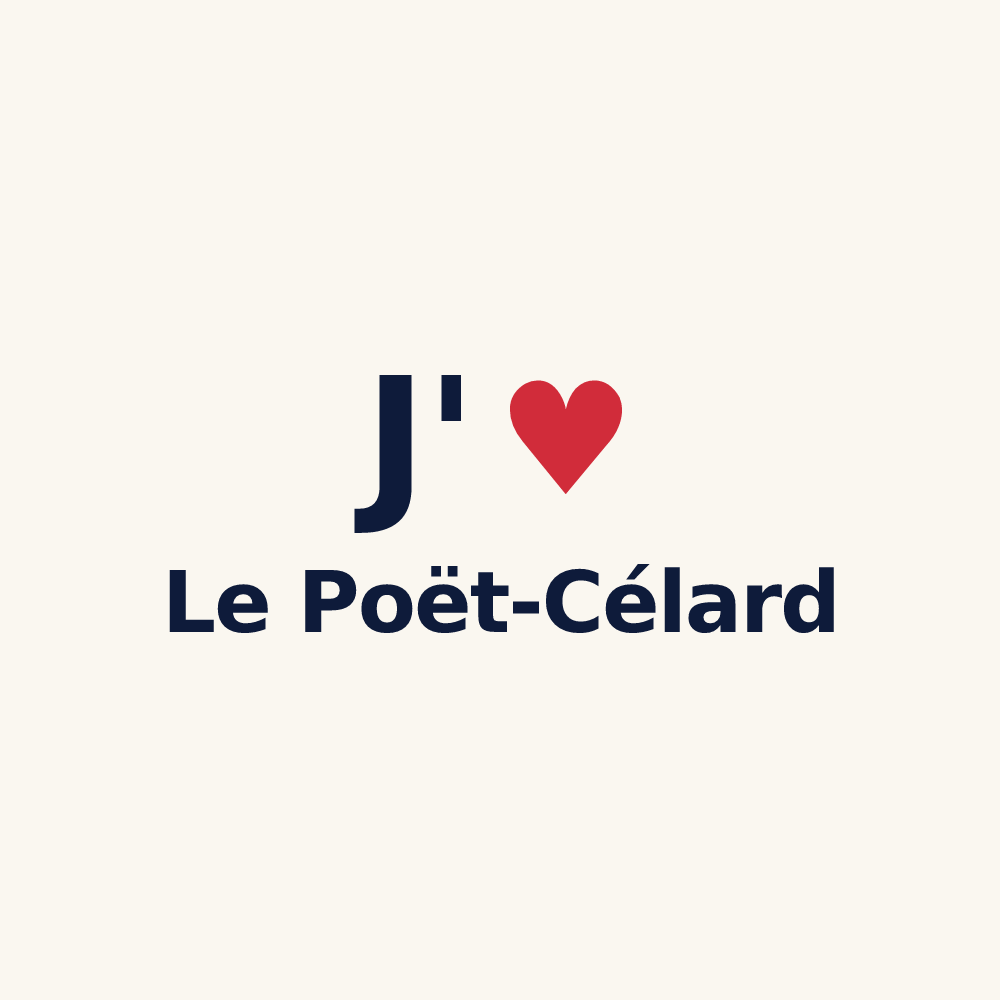 Tasse personnalisée Le Poët-Célard — design « J'aime Le Poët-Célard » imprimé sur la tasse