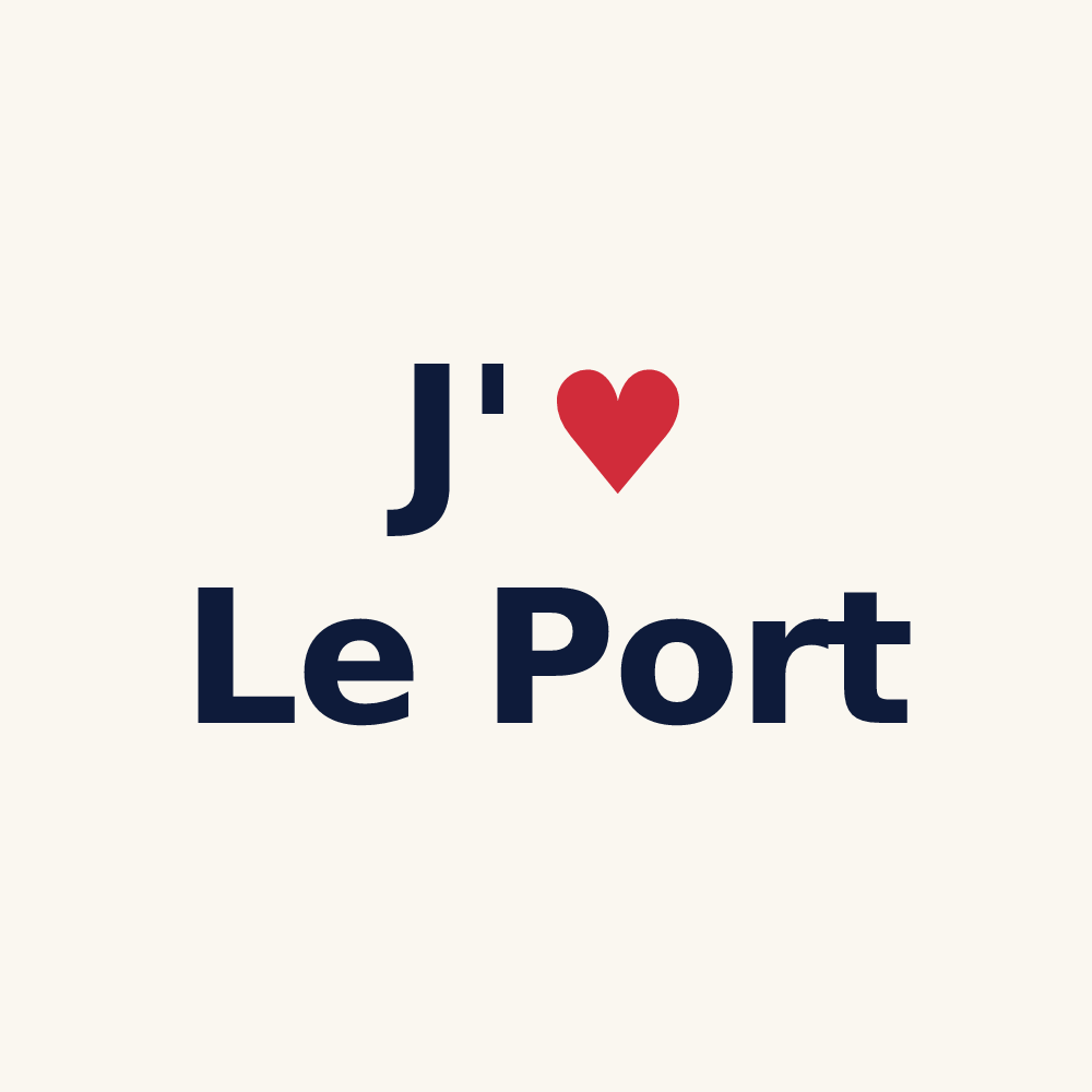 Tasse personnalisée Le Port — design « J'aime Le Port » imprimé sur la tasse