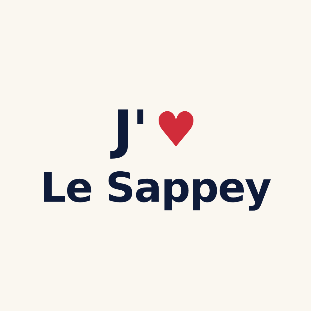 Tasse personnalisée Le Sappey — design « J'aime Le Sappey » imprimé sur la tasse