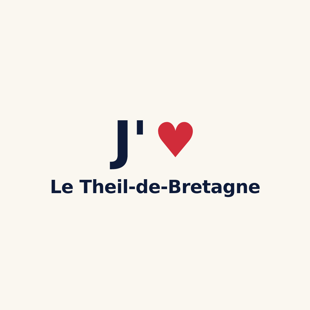 Tasse personnalisée Le Theil-de-Bretagne — design « J'aime Le Theil-de-Bretagne » imprimé sur la tasse