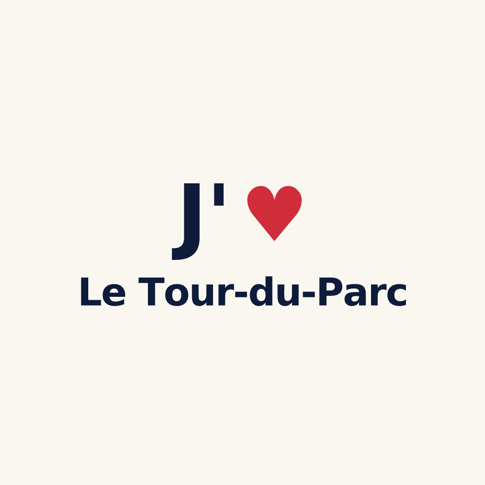 Tasse personnalisée Le Tour-du-Parc — design « J'aime Le Tour-du-Parc » imprimé sur la tasse