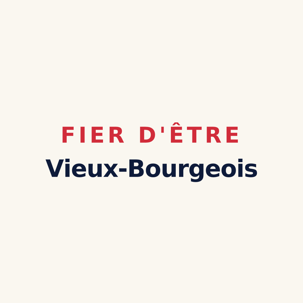 Tasse « Fier d'être Vieux-Bourgeois » — design pour Le Vieux-Bourg