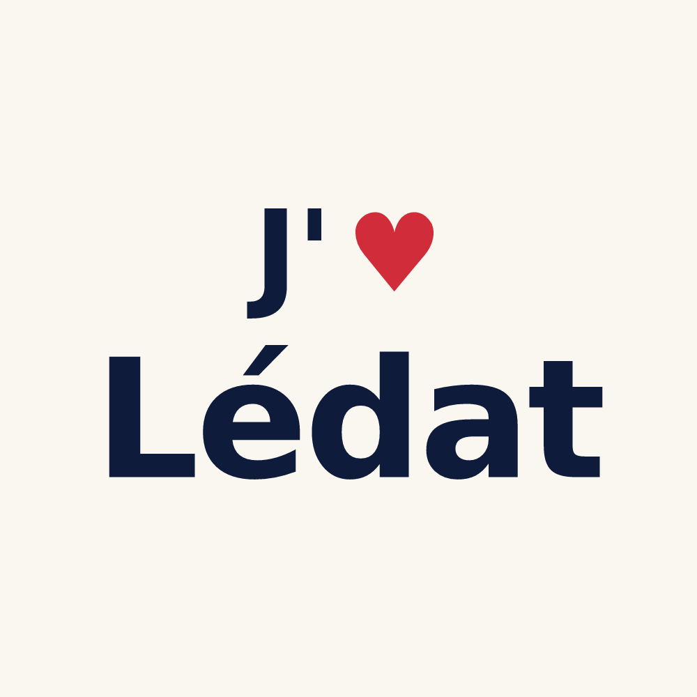 Tasse personnalisée Lédat — design J'aime Lédat