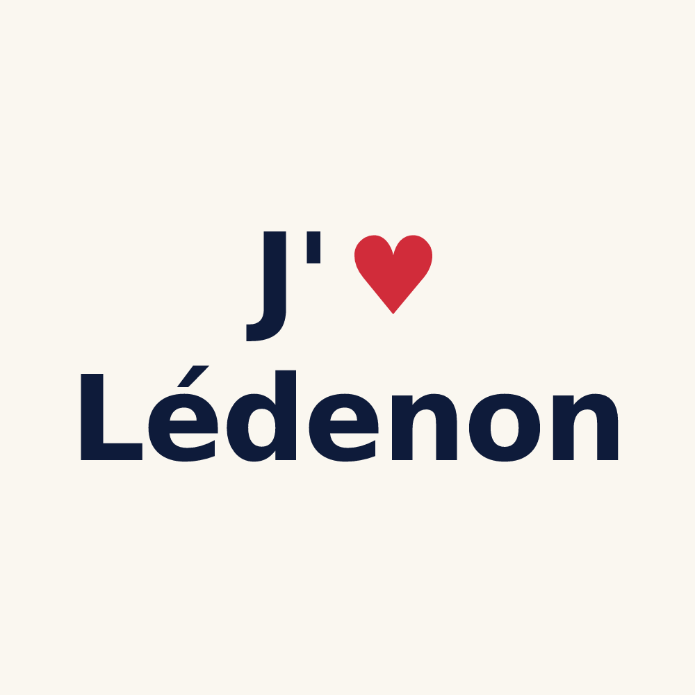 Tasse personnalisée Lédenon — design J'aime Lédenon