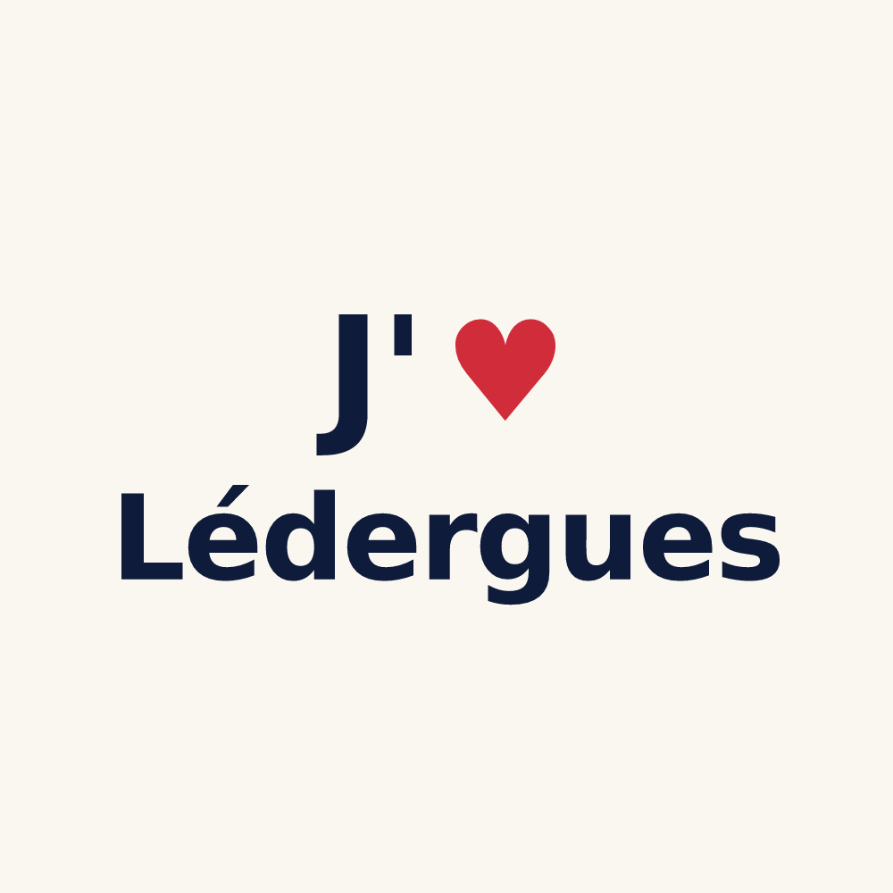 Tasse personnalisée Lédergues — design J'aime Lédergues