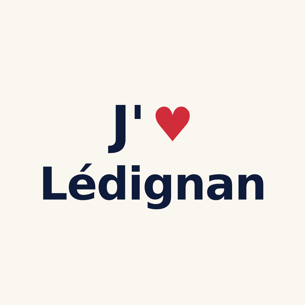 Tasse personnalisée Lédignan — design J'aime Lédignan