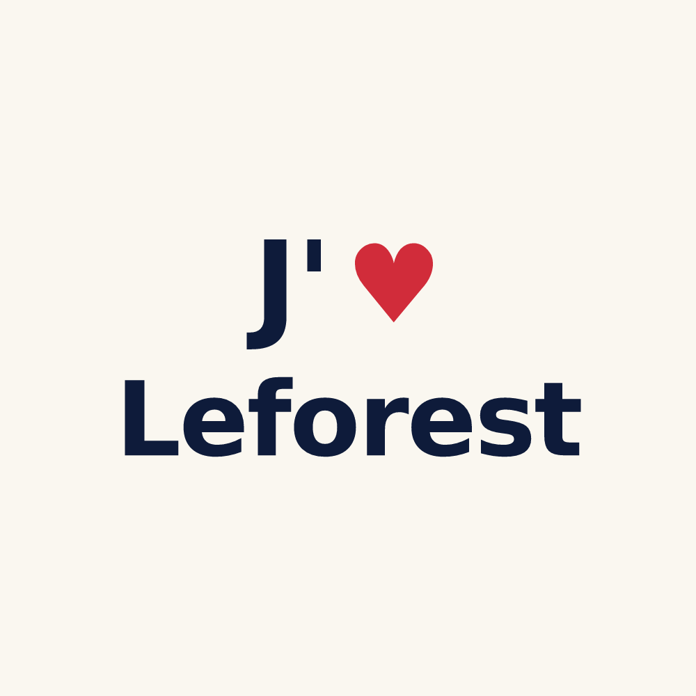 Tasse personnalisée Leforest — design J'aime Leforest