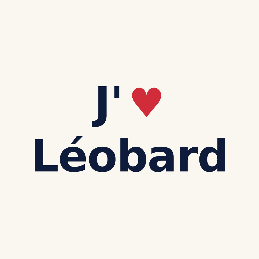 Tasse personnalisée Léobard — design J'aime Léobard