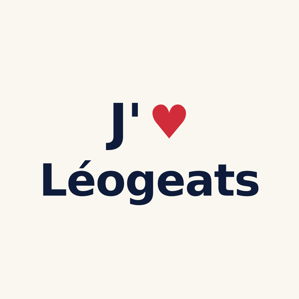 Tasse personnalisée Léogeats — design J'aime Léogeats