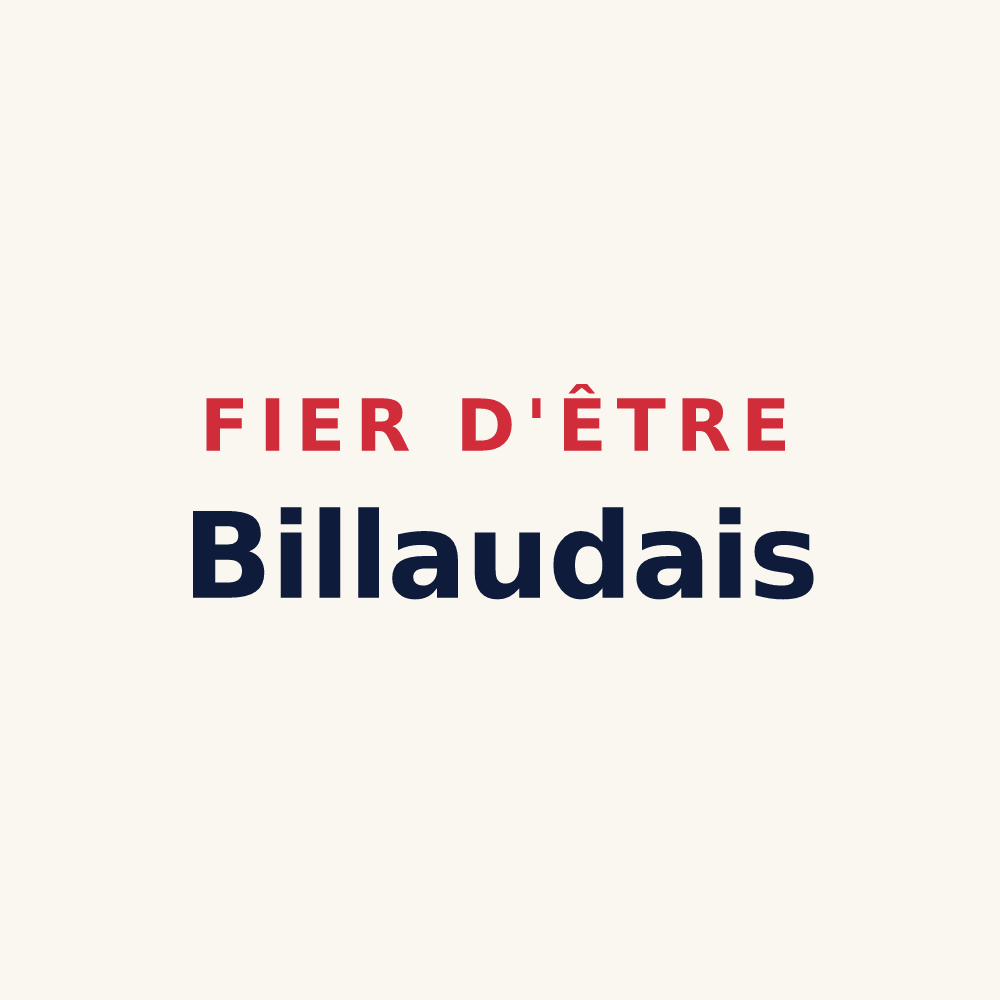 Tasse « Fier d'être Billaudais » — design pour Les Billaux