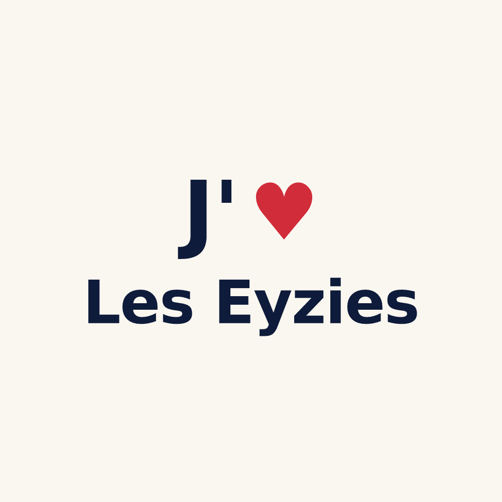 Tasse personnalisée Les Eyzies — design « J'aime Les Eyzies » imprimé sur la tasse