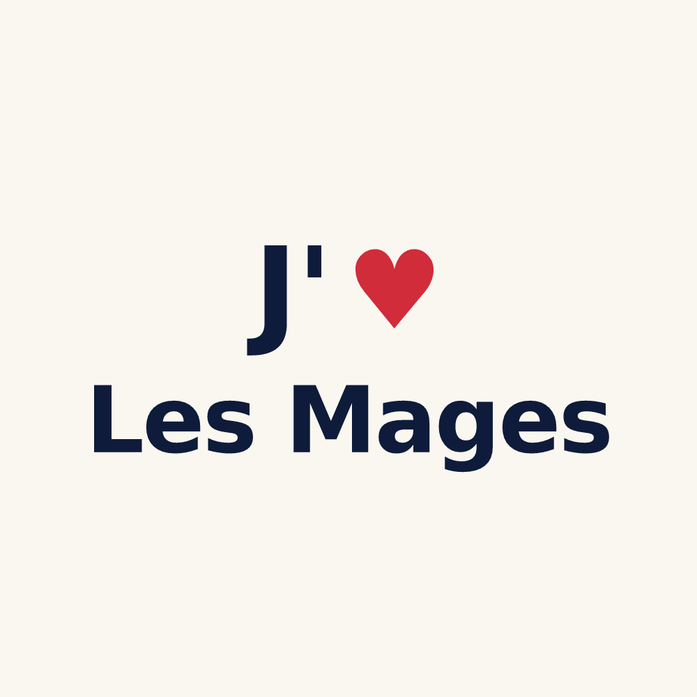 Tasse personnalisée Les Mages — design « J'aime Les Mages » imprimé sur la tasse