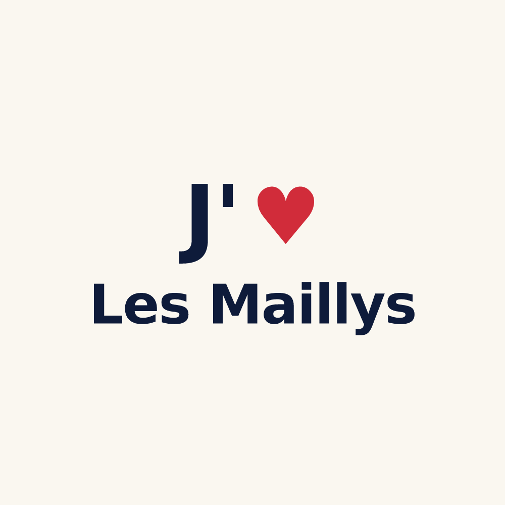 Tasse personnalisée Les Maillys — design « J'aime Les Maillys » imprimé sur la tasse