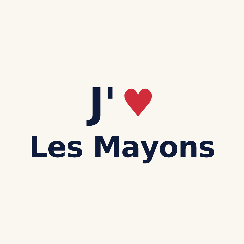 Tasse personnalisée Les Mayons — design « J'aime Les Mayons » imprimé sur la tasse