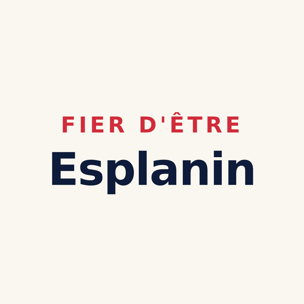 Tasse « Fier d'être Esplanin » — design pour Les Plans