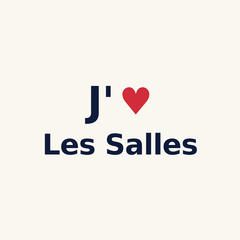 Tasse personnalisée Les Salles — design « J'aime Les Salles » imprimé sur la tasse