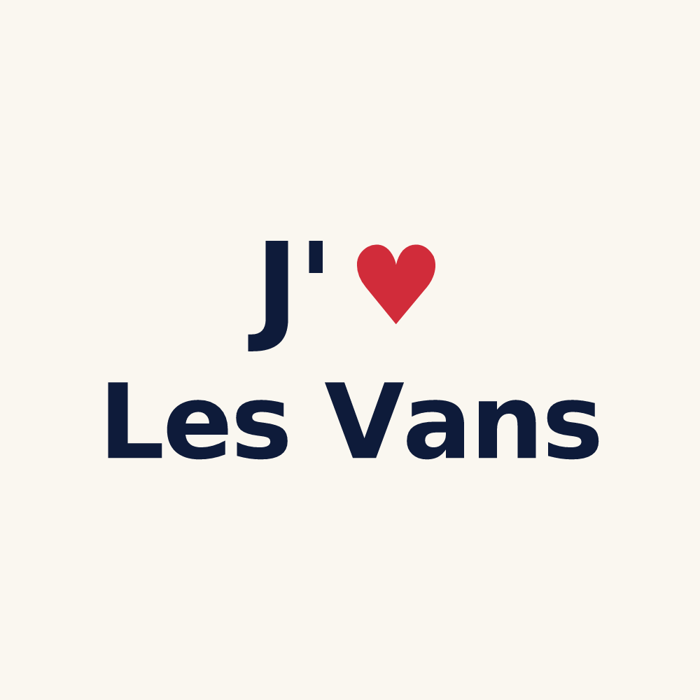 Tasse personnalisée Les Vans — design « J'aime Les Vans » imprimé sur la tasse