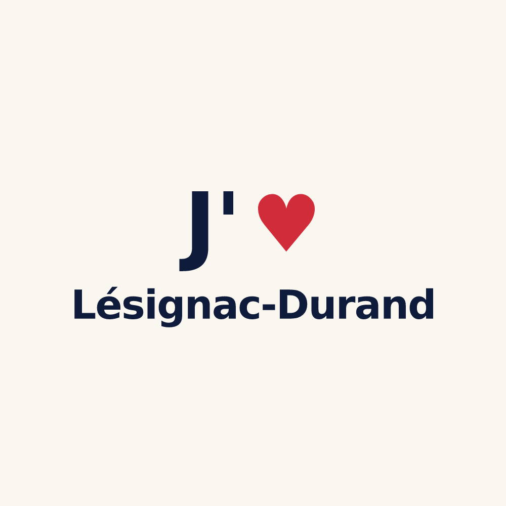 Tasse personnalisée Lésignac-Durand — design J'aime Lésignac-Durand