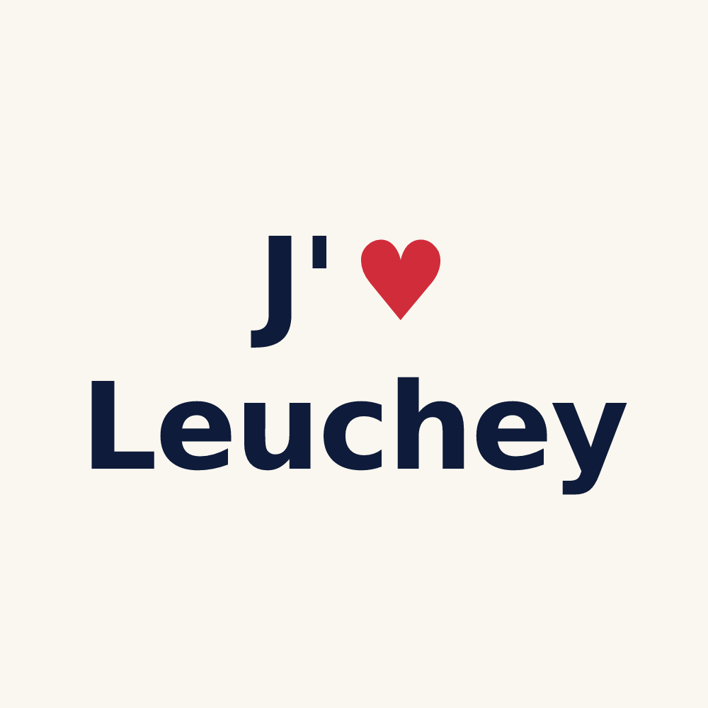 Tasse personnalisée Leuchey — design « J'aime Leuchey » imprimé sur la tasse