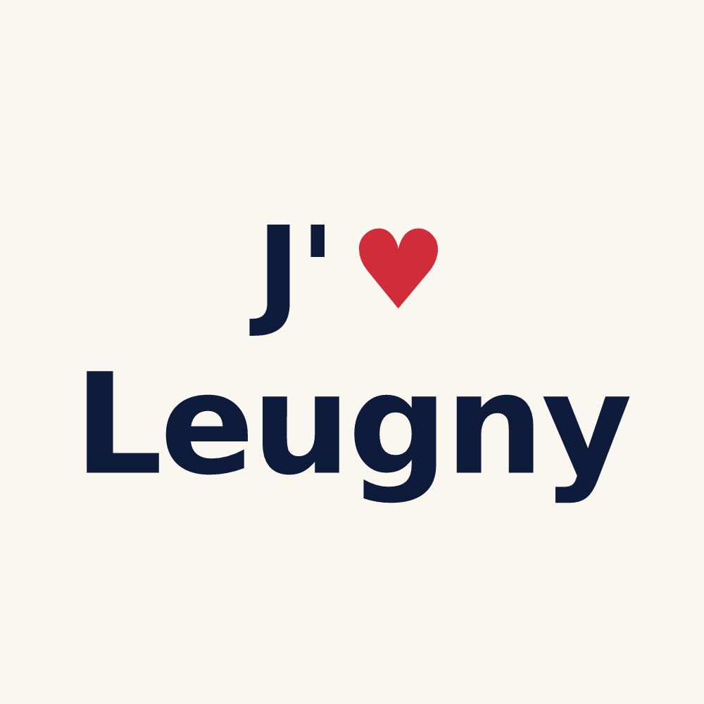 Tasse personnalisée Leugny — design « J'aime Leugny » imprimé sur la tasse
