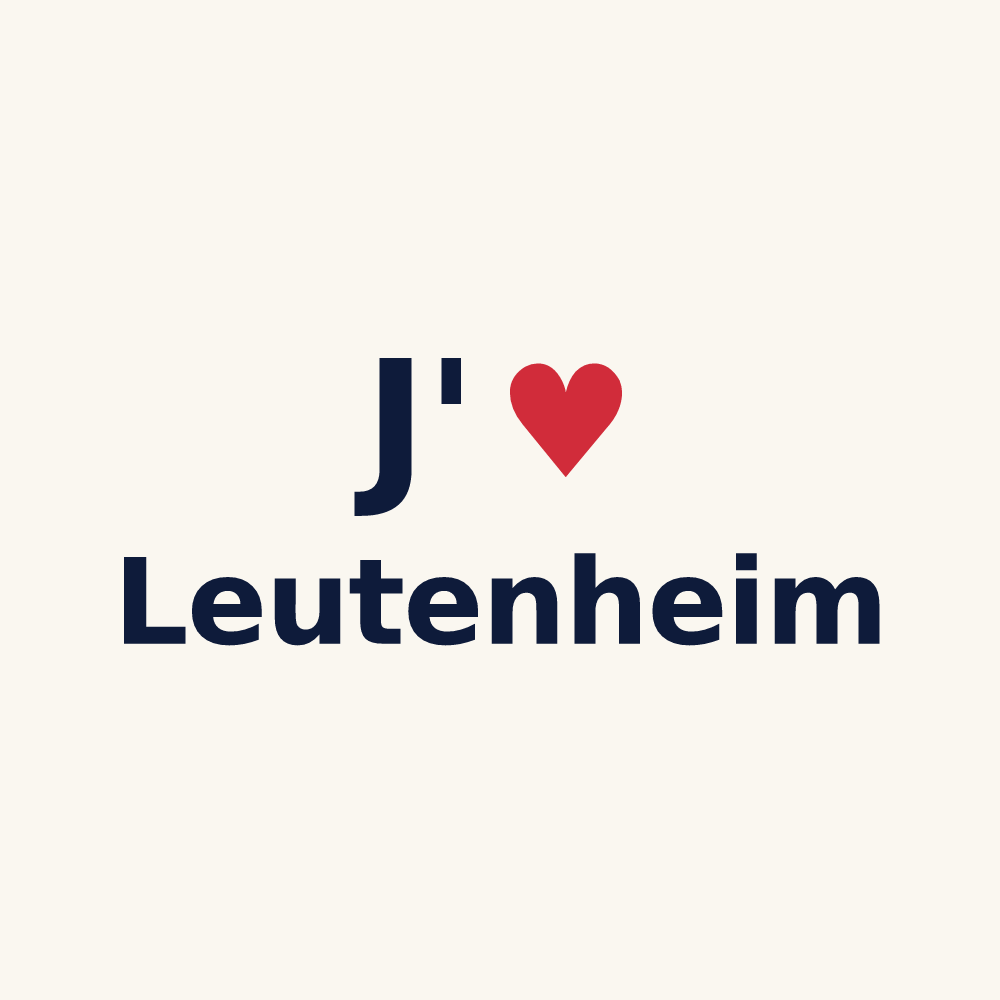 Tasse personnalisée Leutenheim — design « J'aime Leutenheim » imprimé sur la tasse