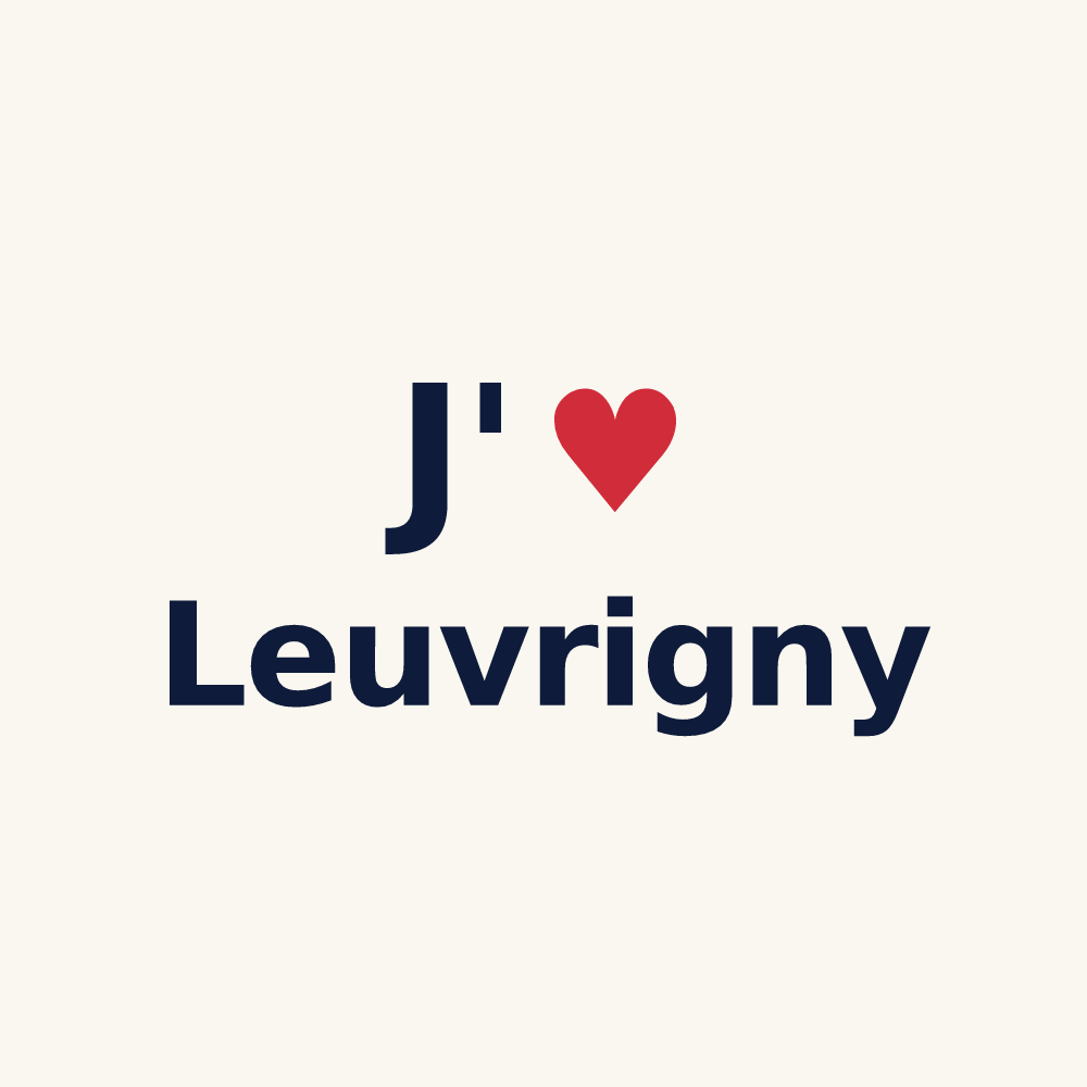 Tasse personnalisée Leuvrigny — design « J'aime Leuvrigny » imprimé sur la tasse