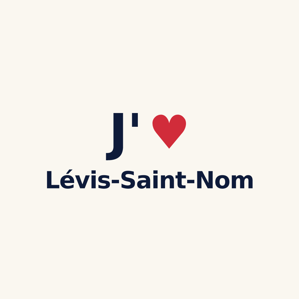 Tasse personnalisée Lévis-Saint-Nom — design J'aime Lévis-Saint-Nom
