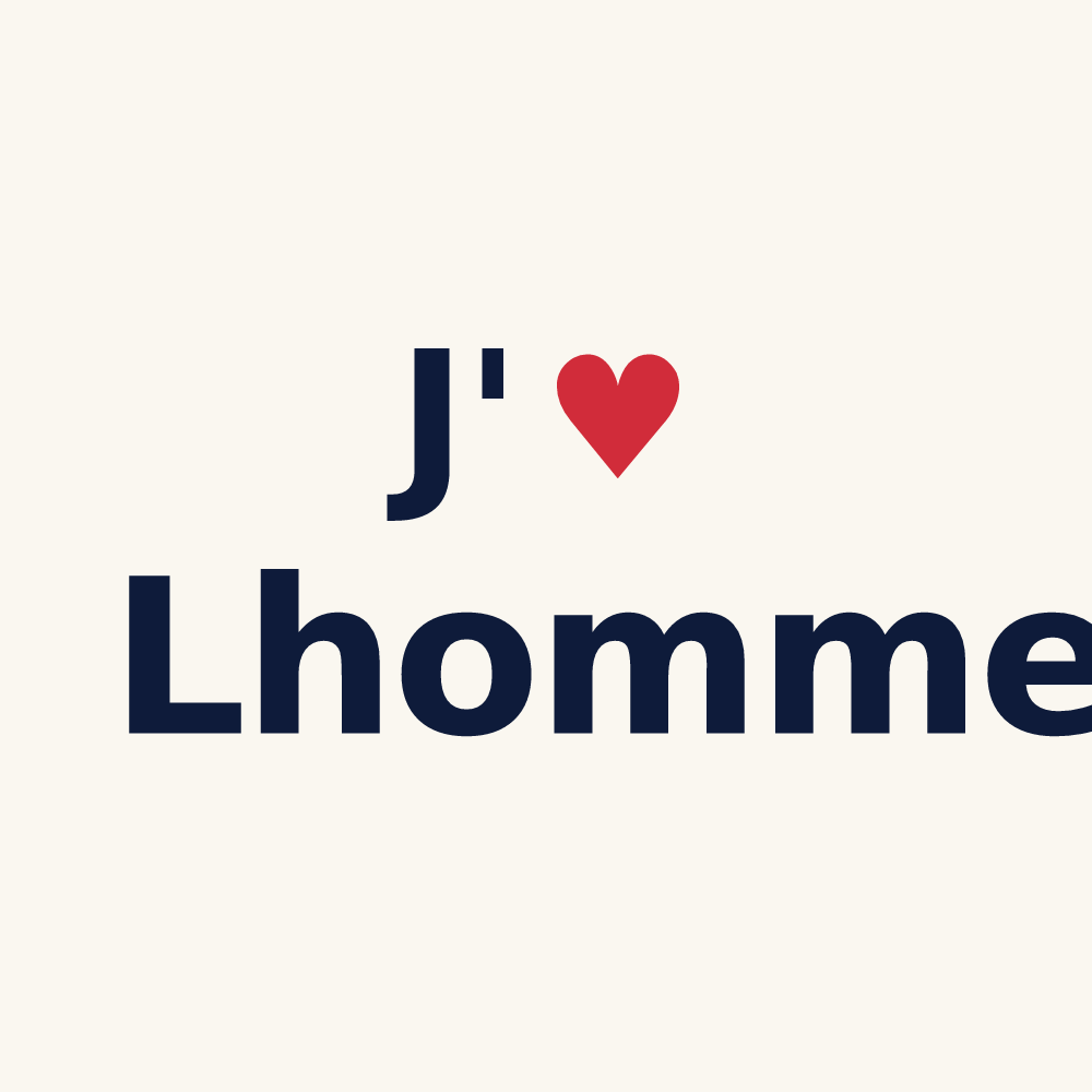 Tasse personnalisée Lhomme — design J'aime Lhomme