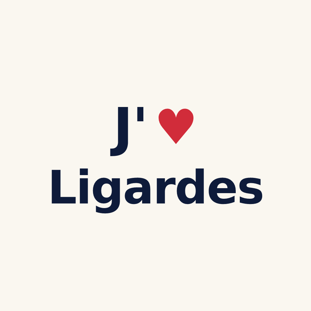 Tasse personnalisée Ligardes — design J'aime Ligardes