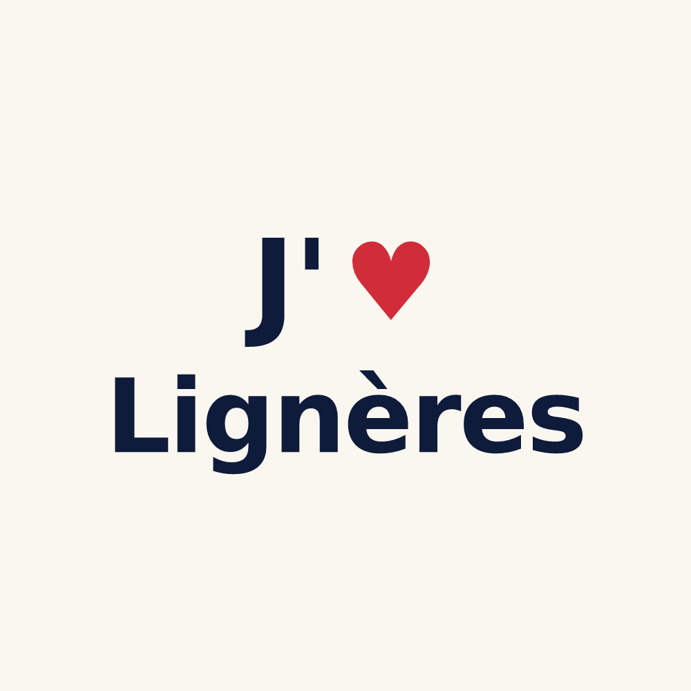 Tasse personnalisée Lignères — design « J'aime Lignères » imprimé sur la tasse