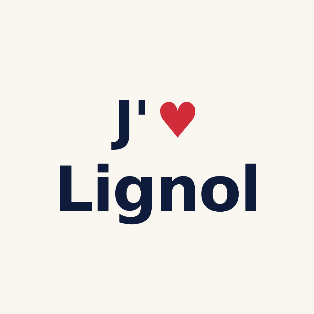 Tasse personnalisée Lignol — design J'aime Lignol