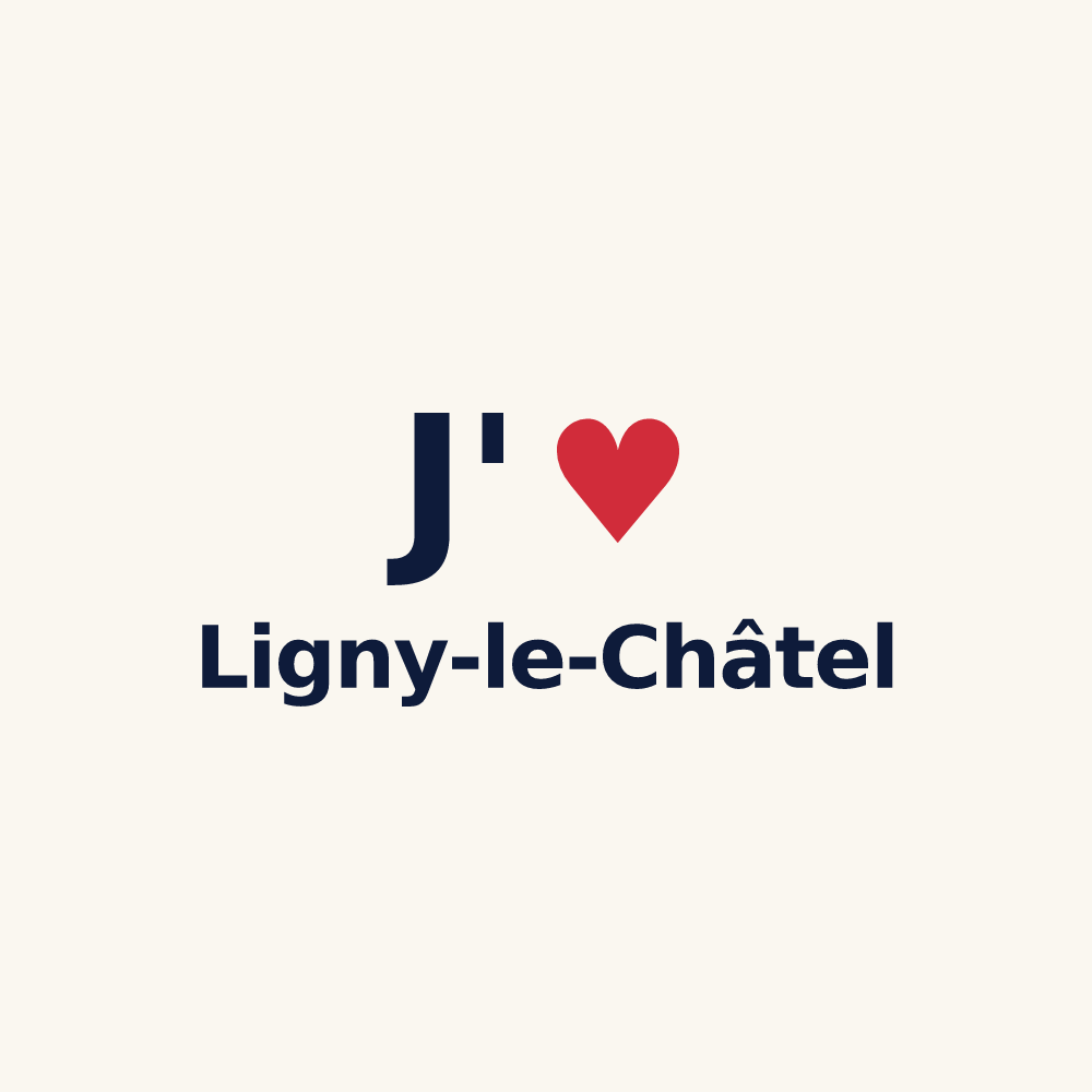 Tasse personnalisée Ligny-le-Châtel — design J'aime Ligny-le-Châtel