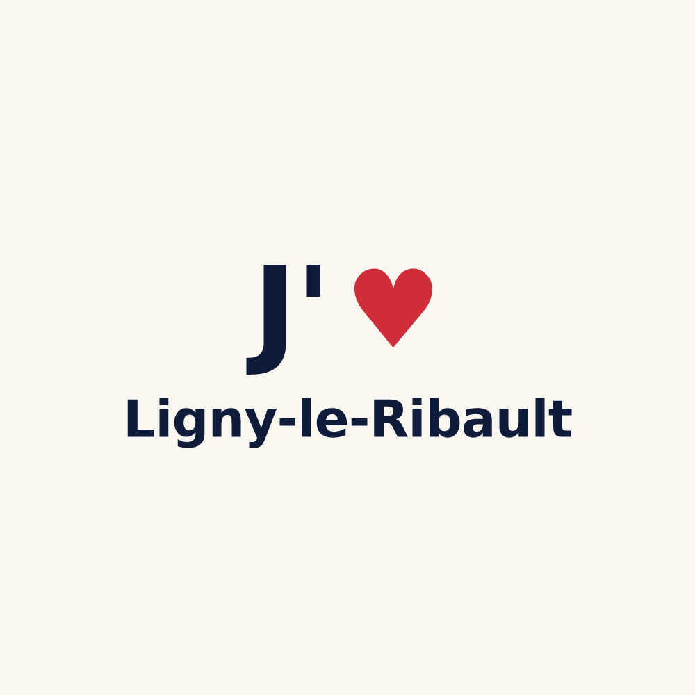 Tasse personnalisée Ligny-le-Ribault — design J'aime Ligny-le-Ribault