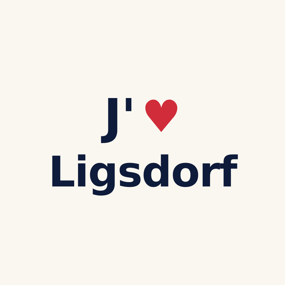 Tasse personnalisée Ligsdorf — design J'aime Ligsdorf