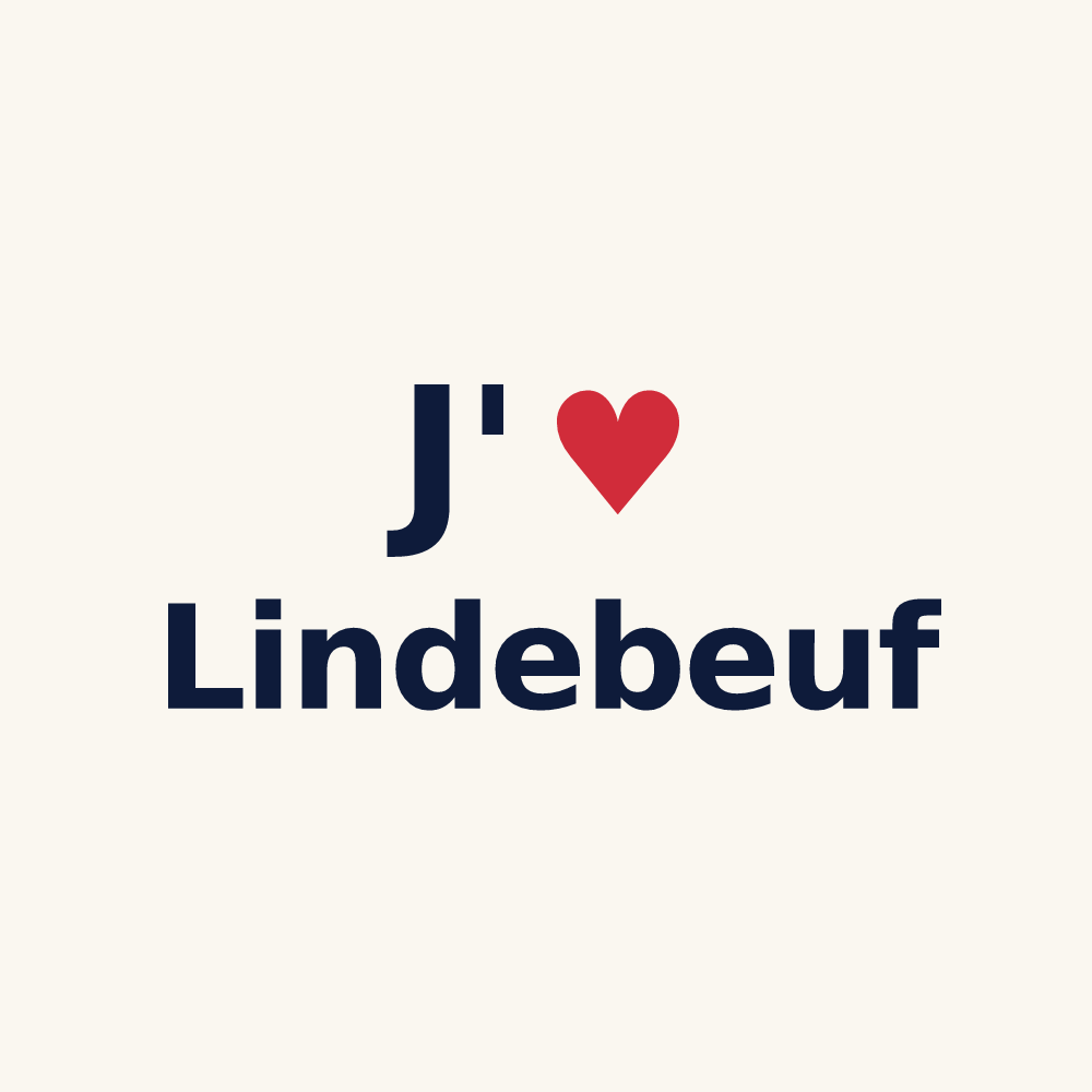 Tasse personnalisée Lindebeuf — design J'aime Lindebeuf