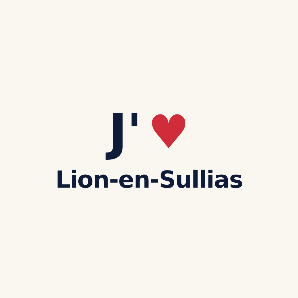 Tasse personnalisée Lion-en-Sullias — design « J'aime Lion-en-Sullias » imprimé sur la tasse