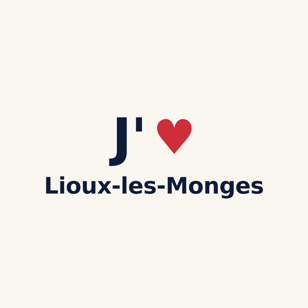 Tasse personnalisée Lioux-les-Monges — design J'aime Lioux-les-Monges