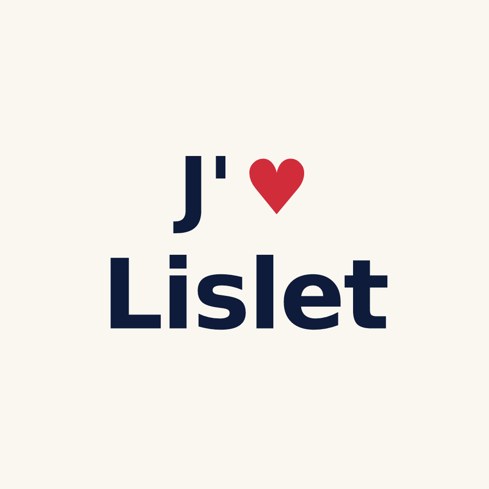 Tasse personnalisée Lislet — design « J'aime Lislet » imprimé sur la tasse