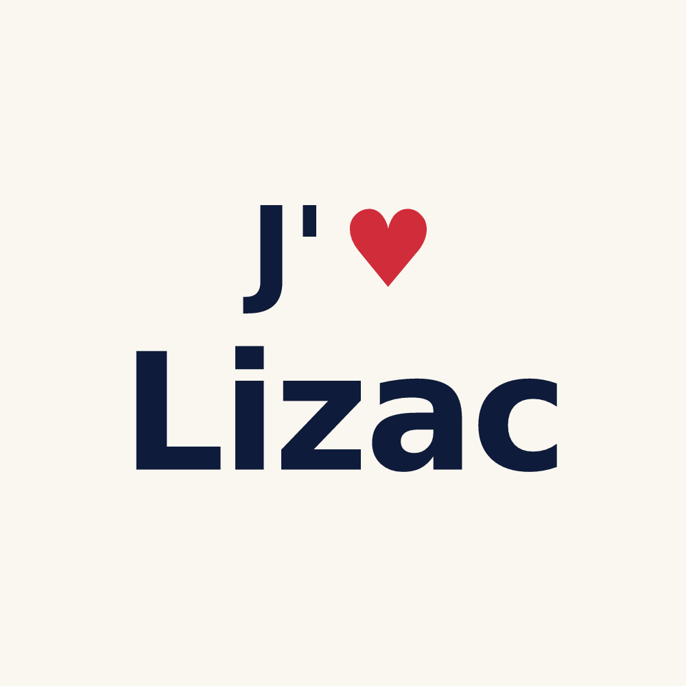 Tasse personnalisée Lizac — design J'aime Lizac