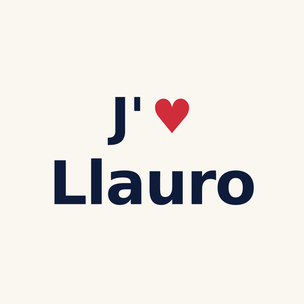 Tasse personnalisée Llauro — design J'aime Llauro