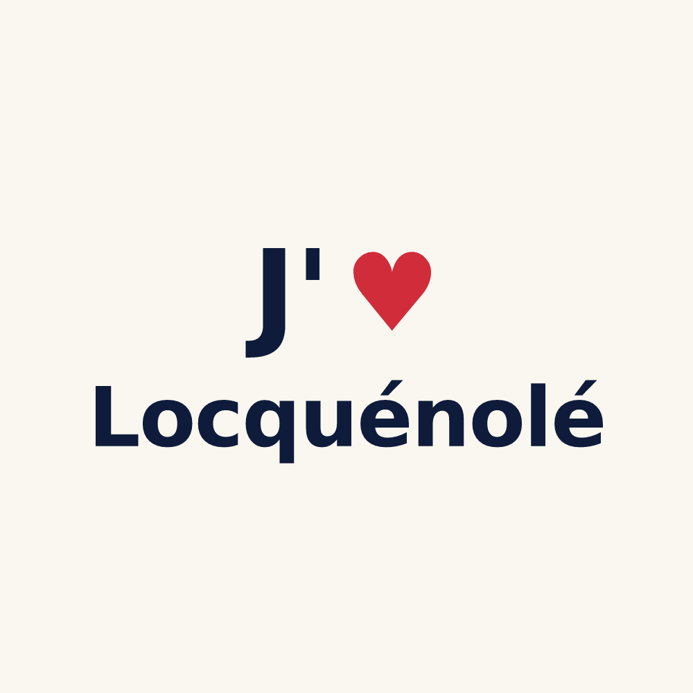 Tasse personnalisée Locquénolé — design J'aime Locquénolé