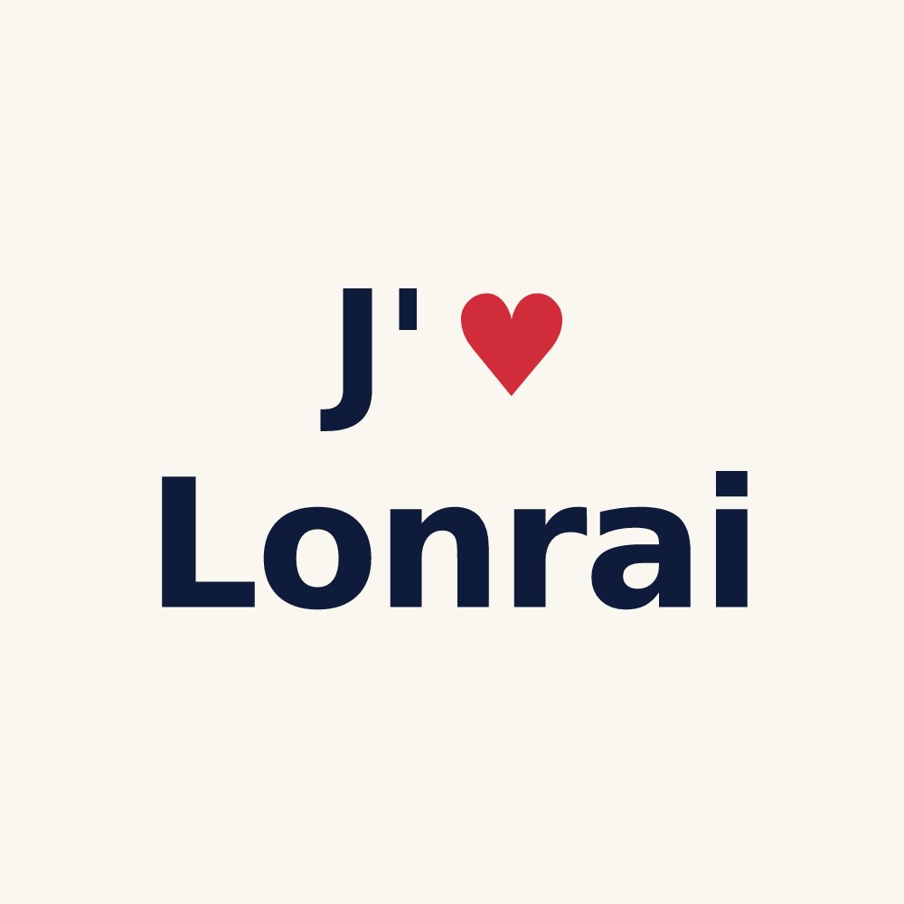 Tasse personnalisée Lonrai — design « J'aime Lonrai » imprimé sur la tasse