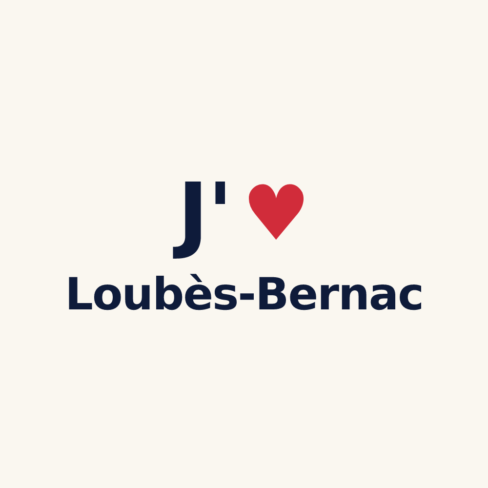 Tasse personnalisée Loubès-Bernac — design J'aime Loubès-Bernac