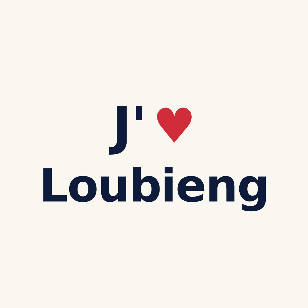 Tasse personnalisée Loubieng — design « J'aime Loubieng » imprimé sur la tasse