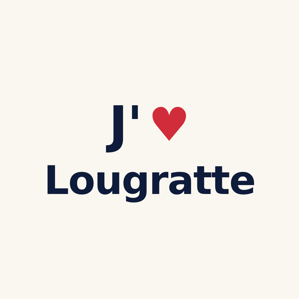 Tasse personnalisée Lougratte — design J'aime Lougratte
