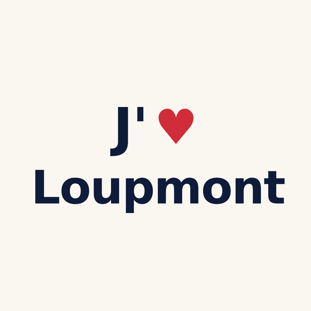 Tasse personnalisée Loupmont — design J'aime Loupmont