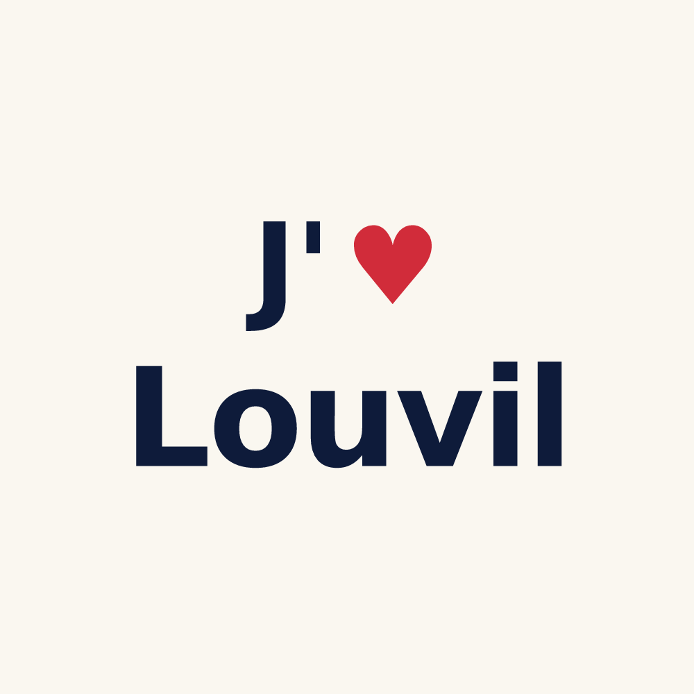 Tasse personnalisée Louvil — design J'aime Louvil