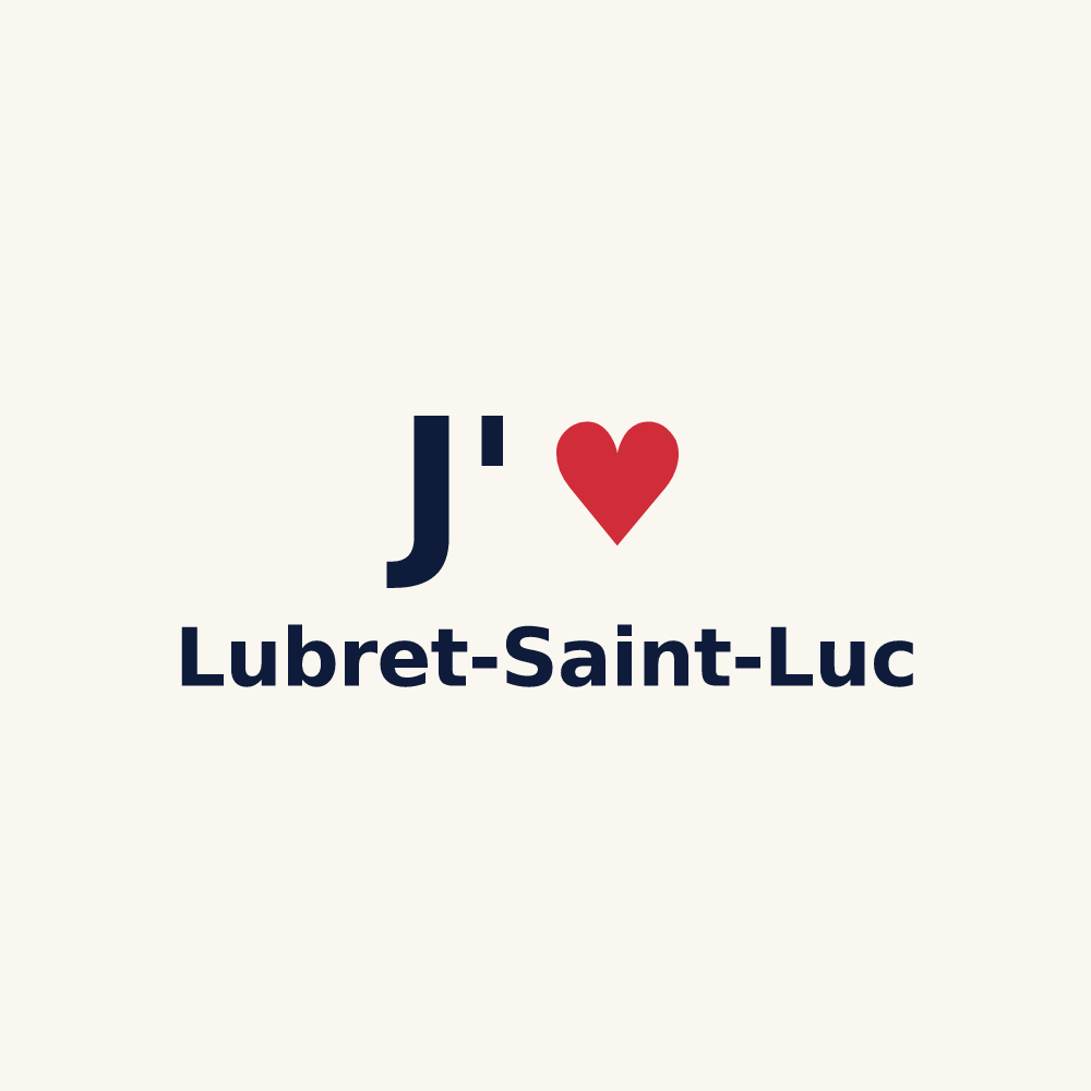 Tasse personnalisée Lubret-Saint-Luc — design J'aime Lubret-Saint-Luc