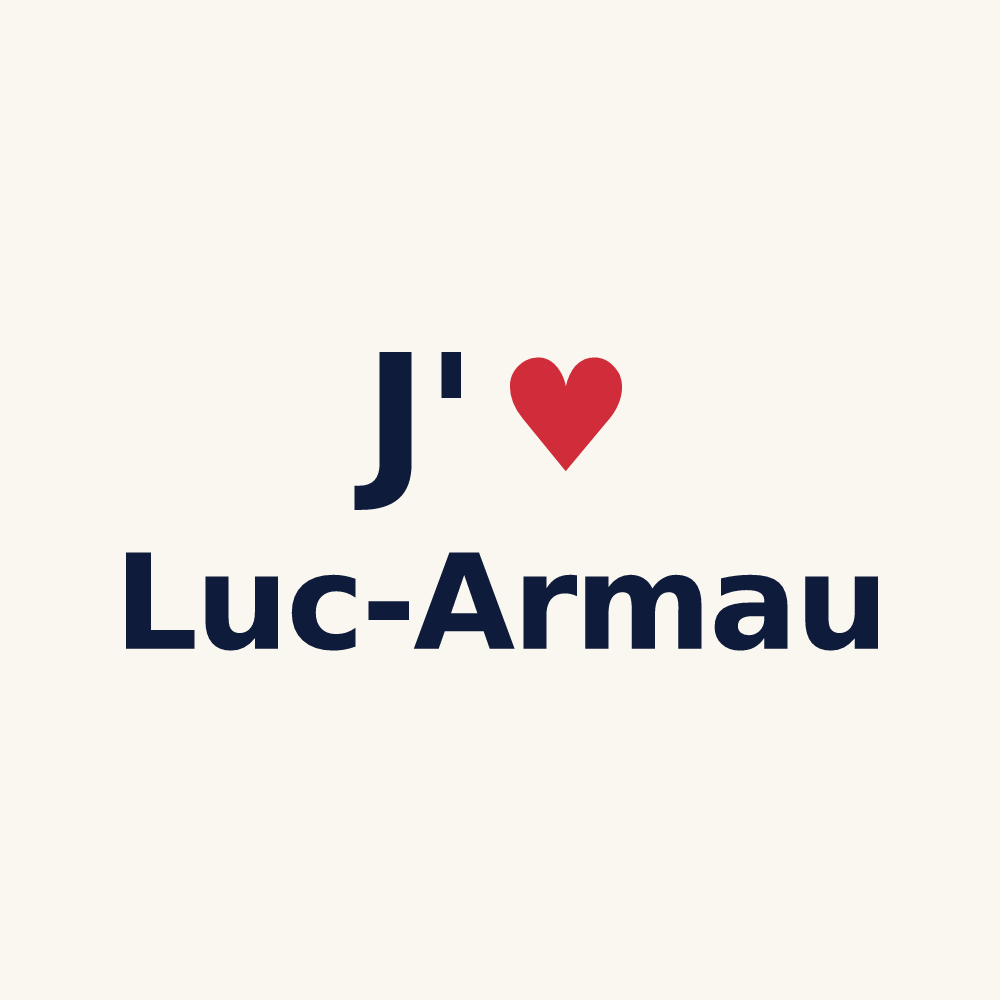 Tasse personnalisée Luc-Armau — design J'aime Luc-Armau
