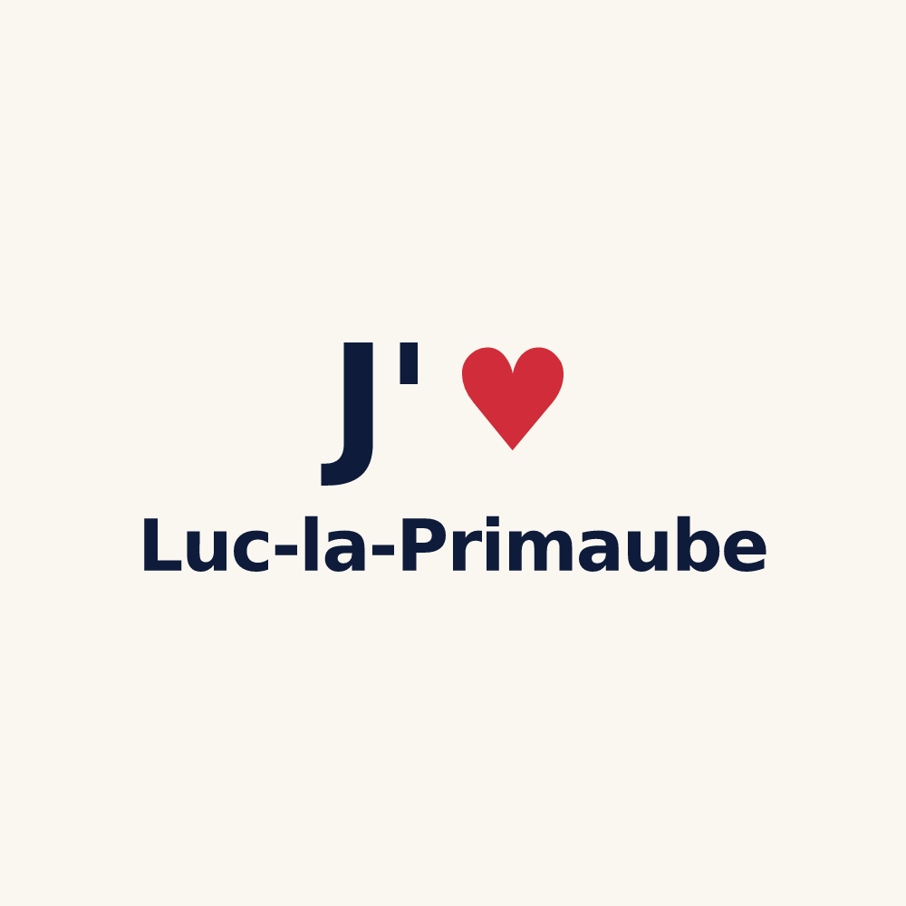 Tasse personnalisée Luc-la-Primaube — design J'aime Luc-la-Primaube